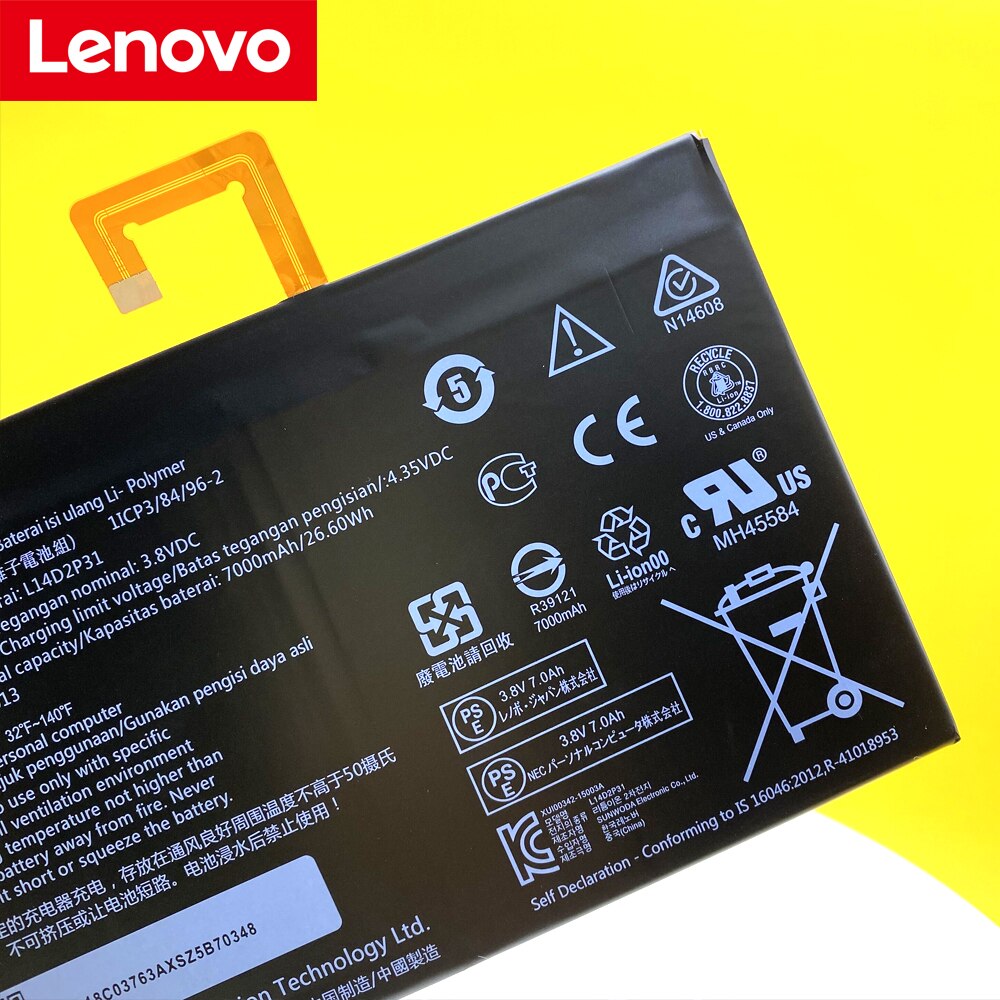Original L14D2P31 Lenovo Tab 2 A7600-F A10-70F Tab2 A10-70 A10-70L Tablet Battery