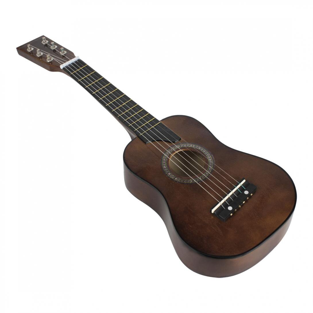 Akustisk Gitarr - 25 Tum Basswood - 12 Band - 6 Strängar - Leksakgitarr för Barn & Nybörjare: Vit