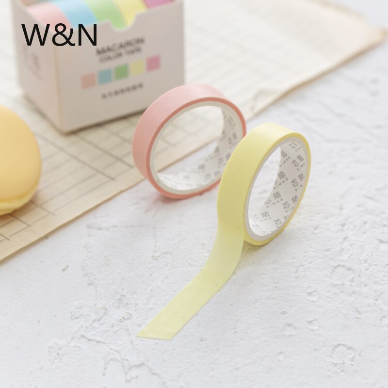5pcs/lot Cute Solid Color Washi Tape Set Scrapbooking Decorative Adhesive Tapes Paper Japanese Stationery School Kawaii Sticker