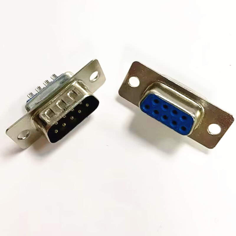 10 unids/lote conector de puerto serie RS232 DB9 enchufe macho y hembra/conector de clavija adaptador de enchufe COM RS232 de cobre de 9 pines