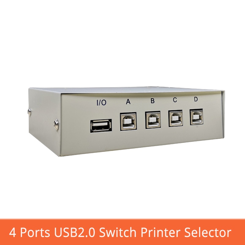 Usb switch 4 portar skrivarväljare manuell knapp switch fyra till en ut flera datorer delar usb-omvandlare