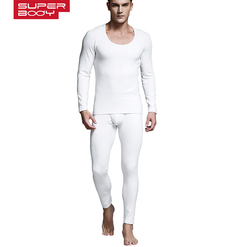 Ensemble thermique en coton doux pour hommes, avec ajout de velours, épaississement, d'hiver, , Long (pour costume)