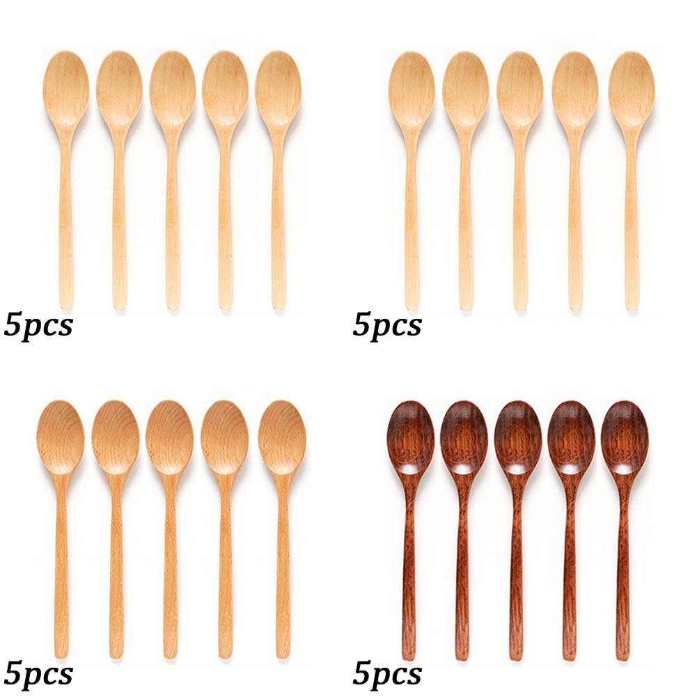 Wooden Long Handle Tableware Korean Kitchen Utensil Soup Spoon Mixing Spoons Teaspoons Cooking Utensils Portable Tableware
