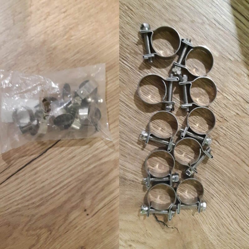 10 stk/sett mini slangeklemme klips rør rustfritt stål skrue liten feste rør marine vann rør fittings drivstoff linje injeksjon luft h