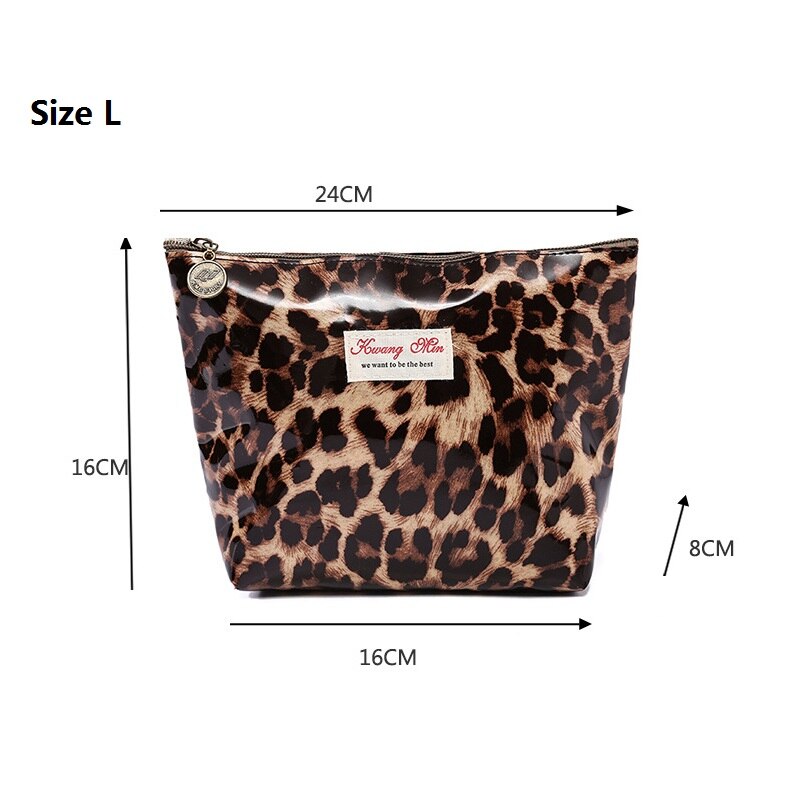 Women Make Up Bags Leopard Cotton Zipper Cosmetic Cases Girls Clutch Bag Lady Pouch Storage Item Organizer Waterproof