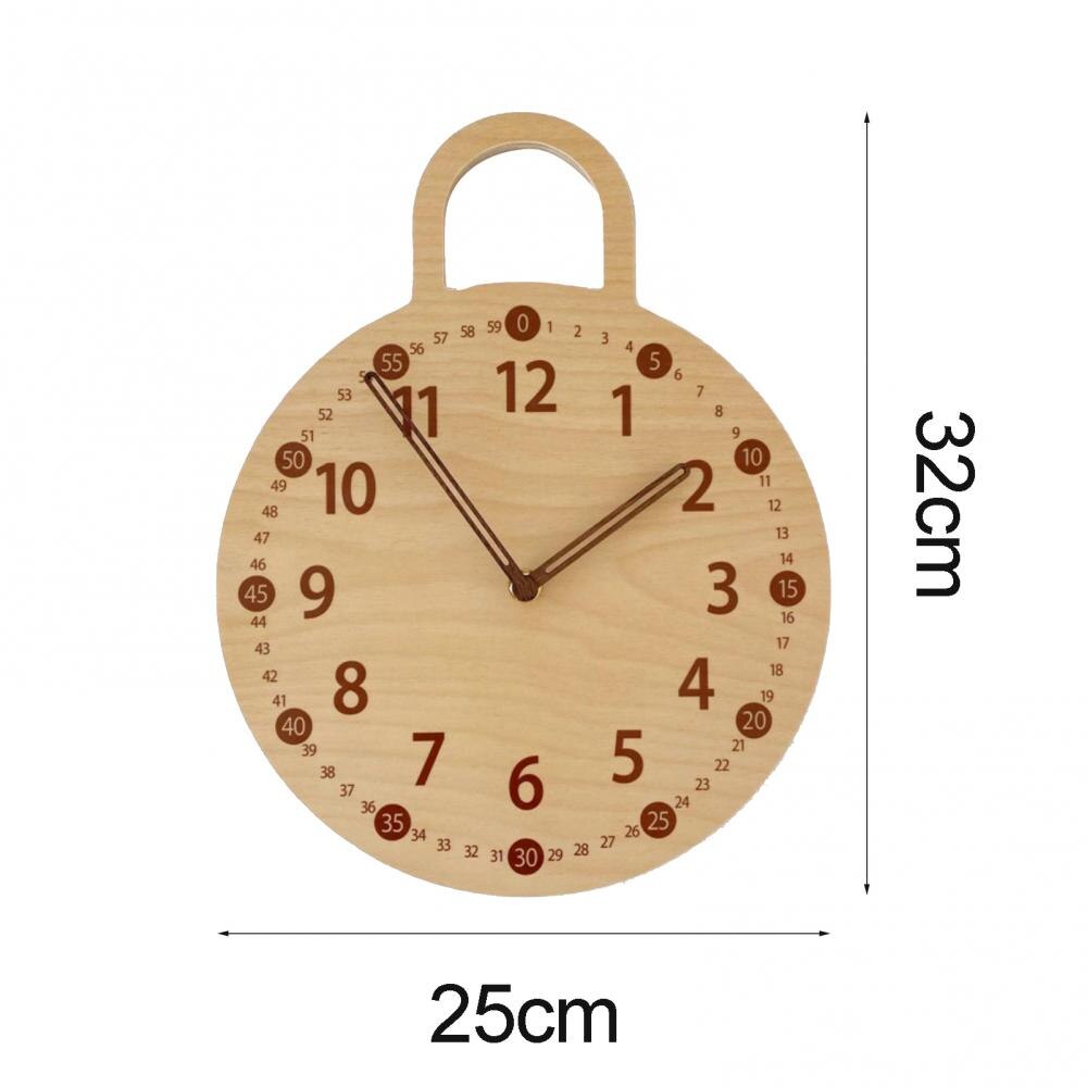 Arabic Numeral Round Wooden Digital Wall Clock Silent Living Room Wall Decor Saat Home Decoration Watch Wall
