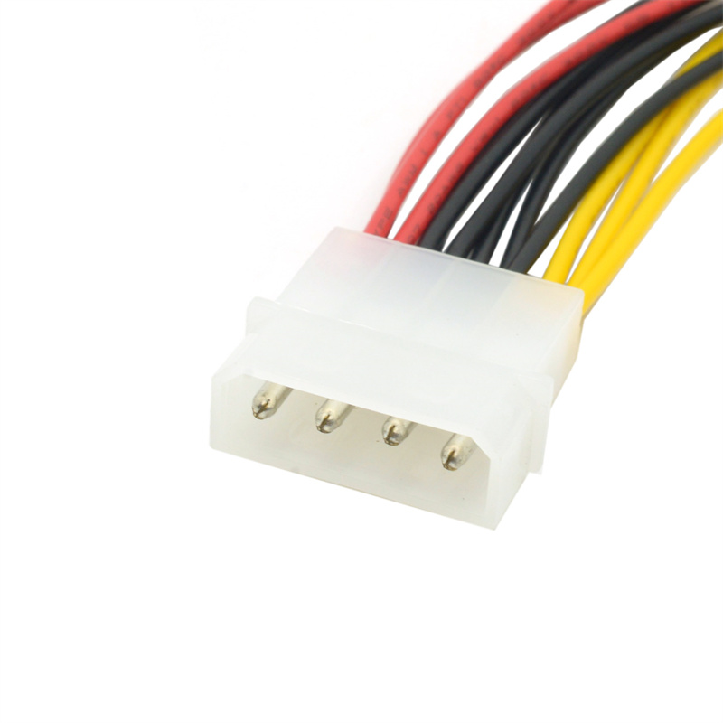 Molex Power Splitter Cable Adaptor Y Lead 18cm 2 Way 4 pin PSU Power Splitter Cable LP4 Molex 1 to 2 Power Cable
