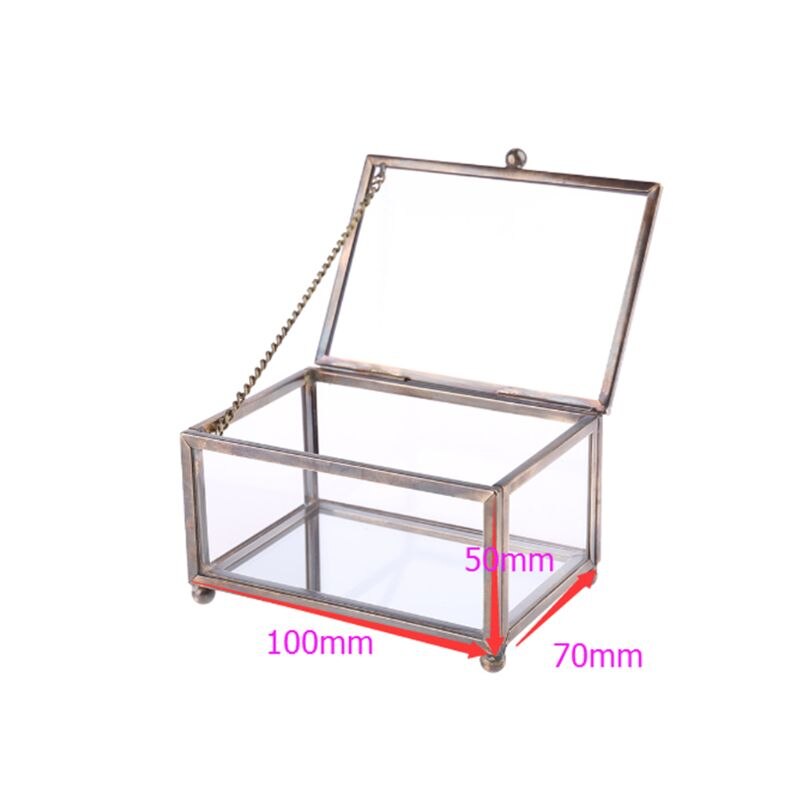 Nordisk transparent glas vielsesring æske evig blomst opbevaringsholder dekoration
