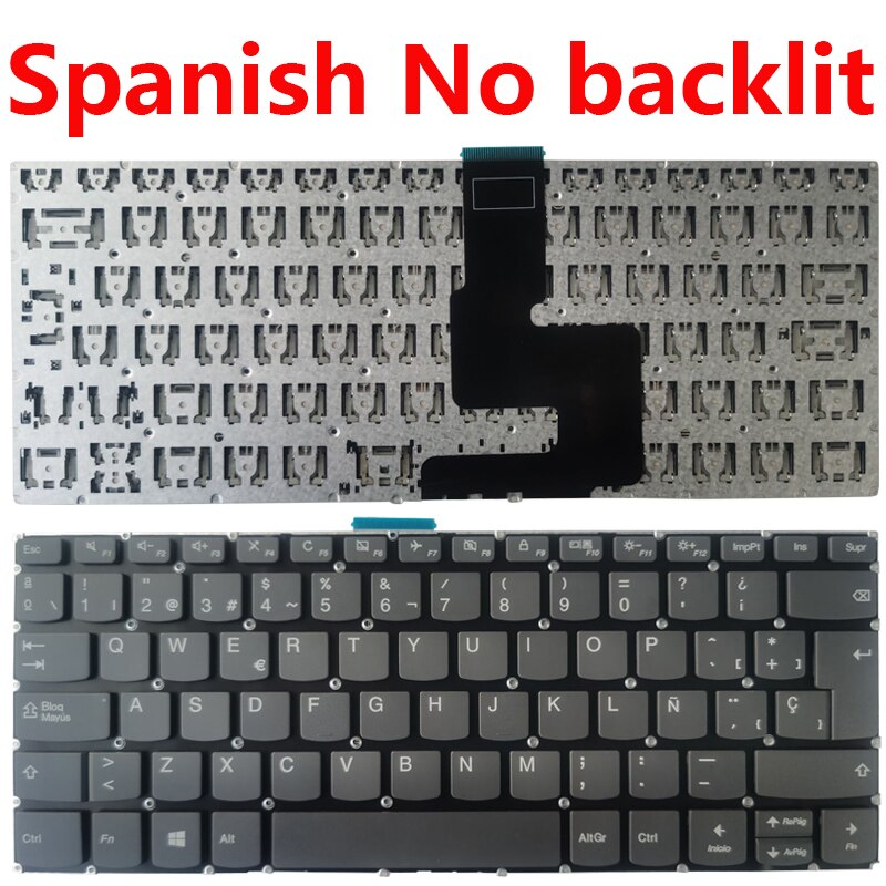 US/UK/SP/Spanish laptop keyboard for LENOVO IdeaPad 3-14IIL05 3-14IJL05 3-14IML05 3-14ITL05 Zhaoyang K43C-80 E43-80: SP No backlit