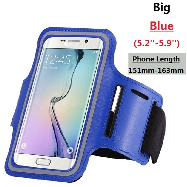 Deporte correr pulsera soporte de teléfono pulsera cinturón funda bolsa para Huawei Nova 5i 5 Pro 4 4e 2s 2 Plus Nova 3i 3e 3 funda bolsa: Blue-Big