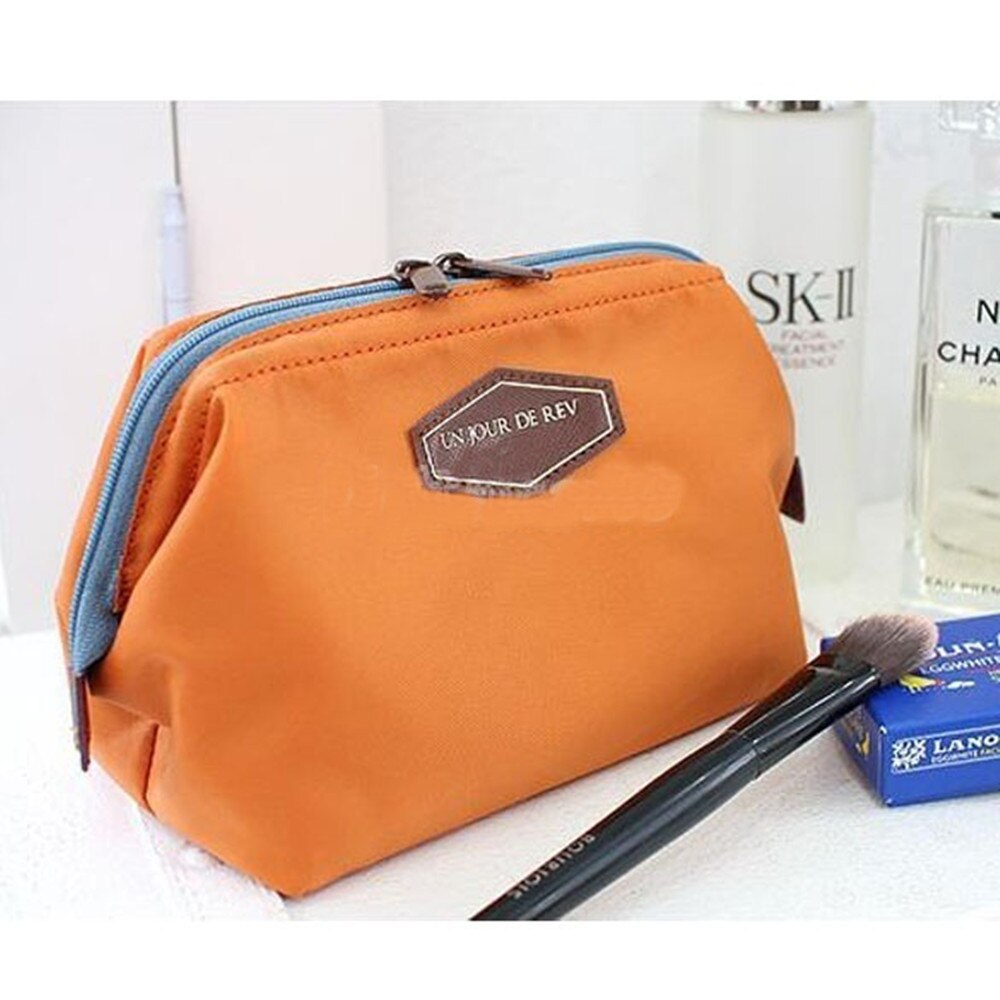 Reißverschluss Neue Frauen machen-hoch tasche Kosmetik tasche fallen Machen hoch Organizer Toilettenartikel Lagerung Multifunktions Reise Handtasche Waschen beutel: Orange