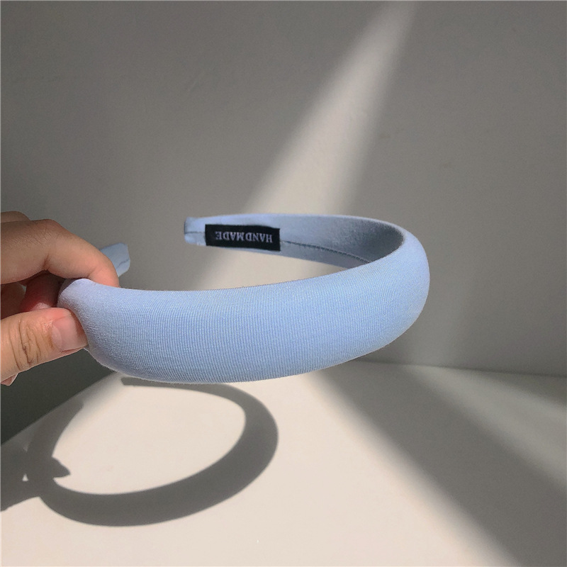 Diadema ancha de esponja suave para el pelo para mujer, bandanas de presión para el pelo, accesorios para el cabello, de verano: Lavanda