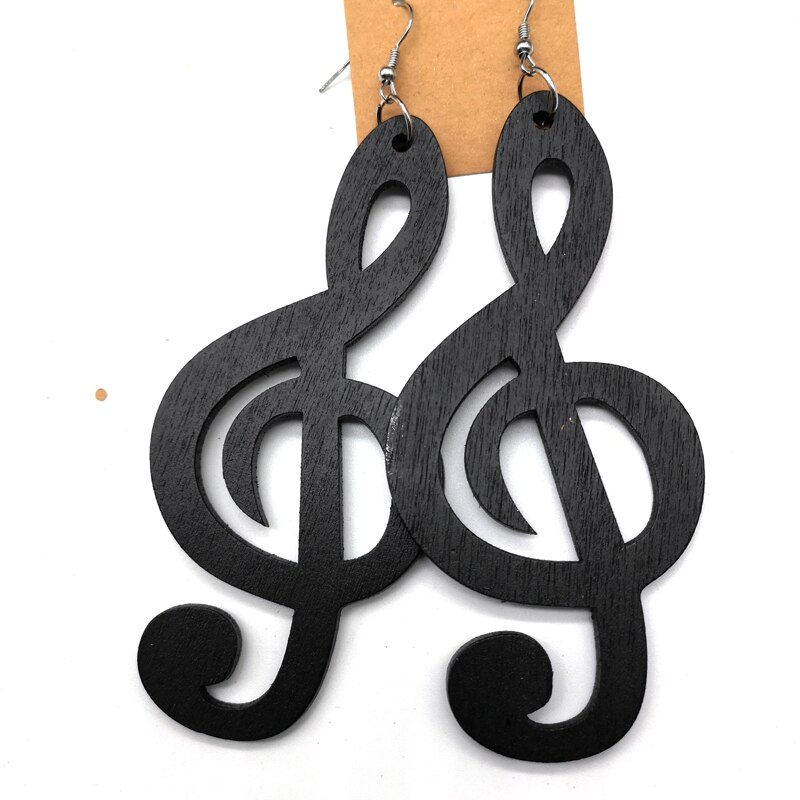 Muziek Note Houten Oorbellen Kan Gemengde 3 Kleuren