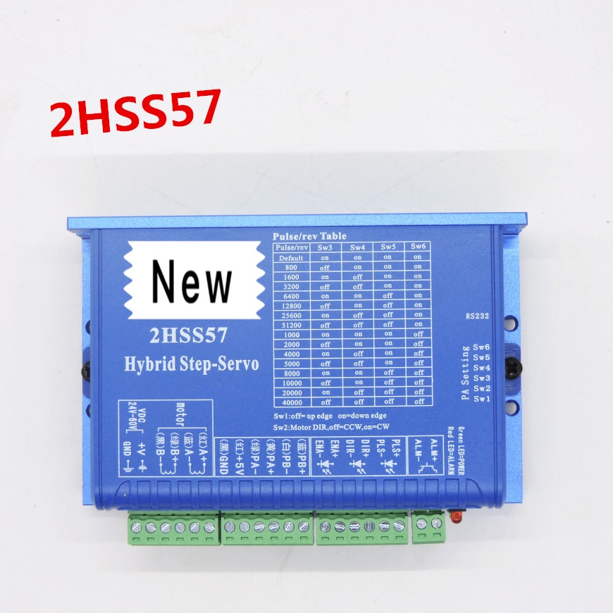 2HSS57 2 phase Closed loop Step servo driver for NEMA23 motor 1000 line encoder 24V-48VDC 6A