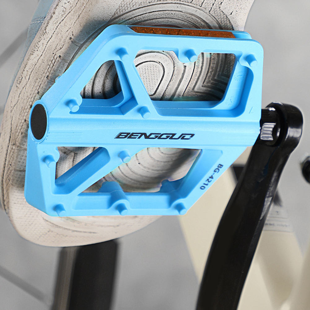 Pedales de bicicleta con doble rodamiento DU, plataforma de Pedal de bicicleta ultraligera de nailon, Pedal de bicicleta de montaña, piezas de pedales planos antideslizantes para MTB