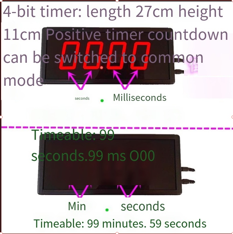 Race timer countdown digital display stopwatch counter 2.3 inch 4 bit voice device remote control