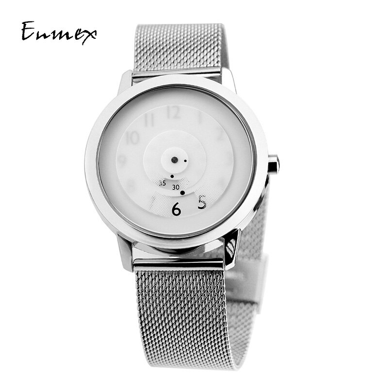 Enmex hit colour band wristwatch focal point special Hidden numbers men casual quartz watch: D2