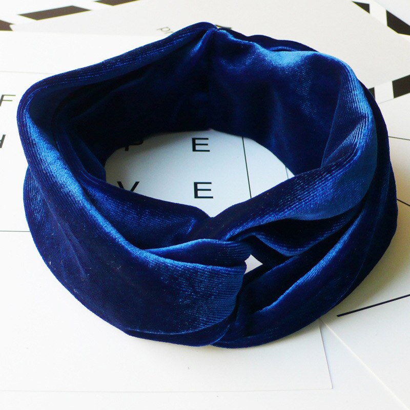 Women Twisted Velvet Headbands Soft Turban Elastic Hairbands Bandage Velvet Twist Headband: V8