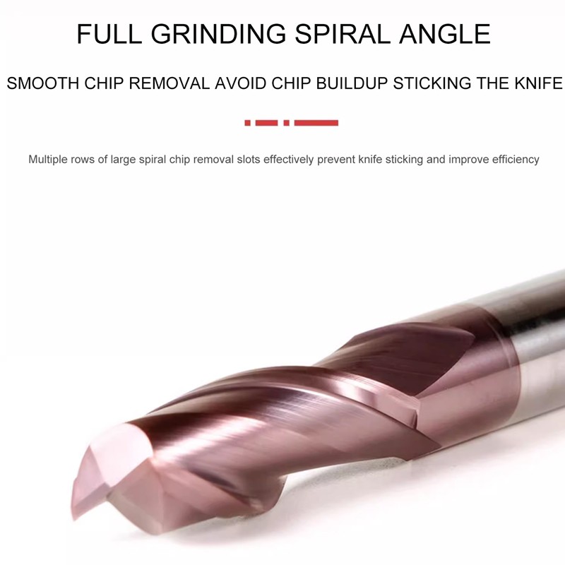 Romtic Hrc60 2-Fluit Nano Coating Wolfraamcarbide Keyway Flat End Mill Cnc Mechanische Verwerking Freesgereedschap