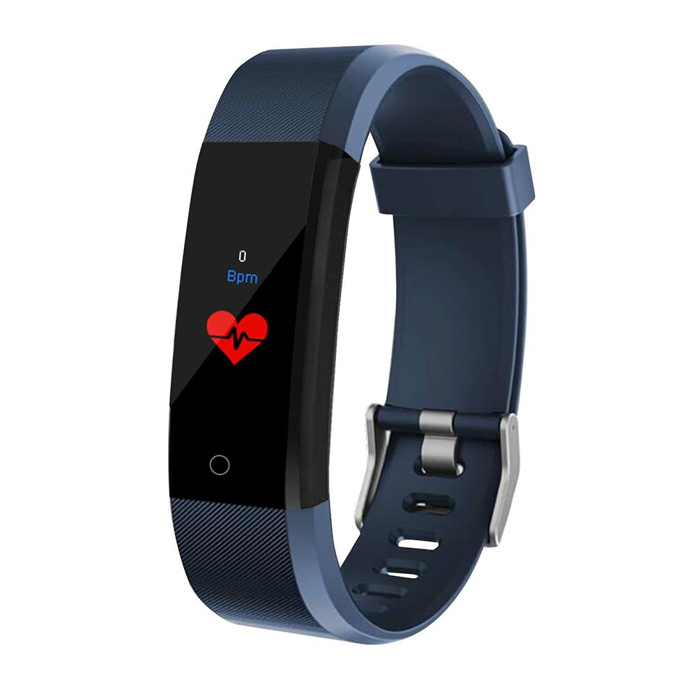 Id115 plus farveskærm smart armbånd sport skridttæller ur fitness kører gå tracker puls skridttæller smart band: Blå