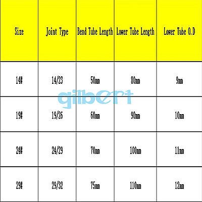 14/23 19/26 24/29 29/32 wspólne szkło destylacyjne adapter 105 stopni zginania z prosta rurka Labware
