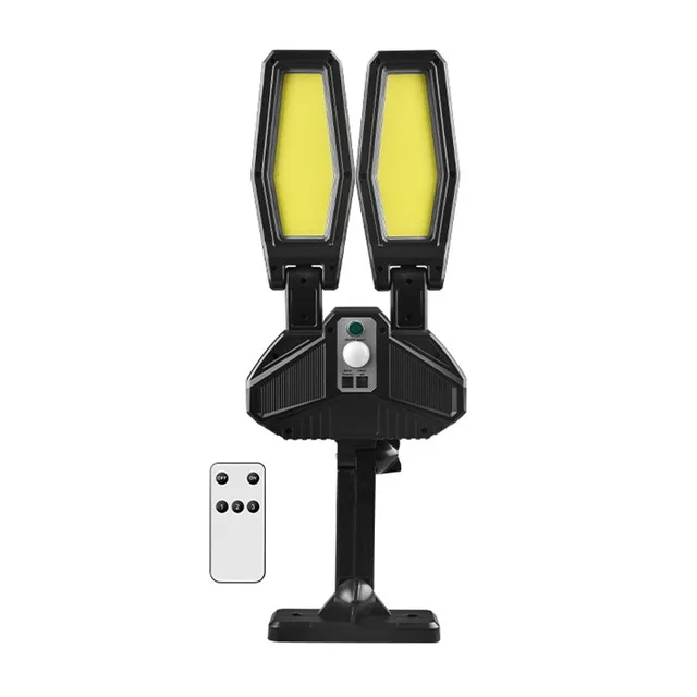 Solar Outdoor Inductie LED Tweekoppige Straatlantaarn Thuis Waterdichte Verlichting Wandlamp Outdoor Tuinlamp met afstandsbediening: orange