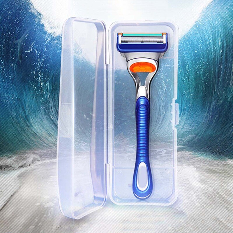 1 Pcs Double Edge Razor Opbergdoos Mannen Scheerapparaat Case Scheermes Accessoires Transparante Scheermes Houder Opslag Reizen Plastic Case