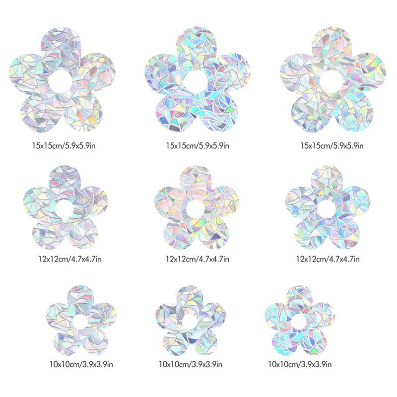 Attrape-soleil arc-en-ciel 3D Non toxique, autocollant de miroir de fenêtre, décoration de chambre à coucher de bureau: 036-9pcs