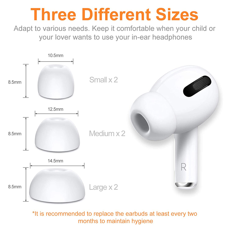 3 pares de almohadillas para los oídos para Airpods Pro, auriculares de silicona con reducción de ruido, almohadillas para los oídos, cubierta para tapones para los oídos para Airpods Pro