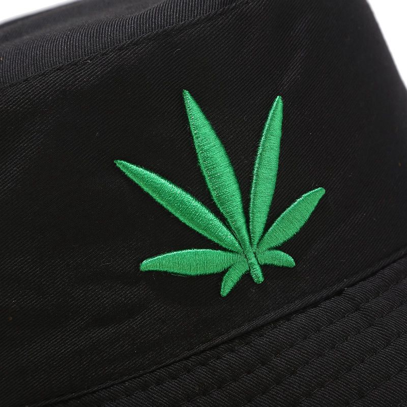 Broderi ahornblad spand hat mænd og kvinder reversibel hip hop fisker panama hætter bomuld udendørs sommer swag fiskeri hatte