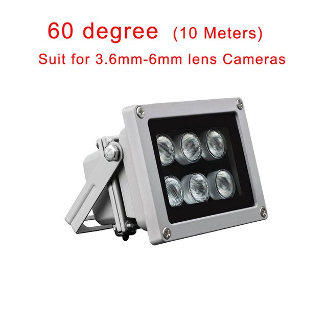 Cdycam Infrared Light 6 Strong LED Night Vision Range 45/60 Degree 850nm Aluminium Illuminator lamp for Security CCTV IP Camera: LED6-60D