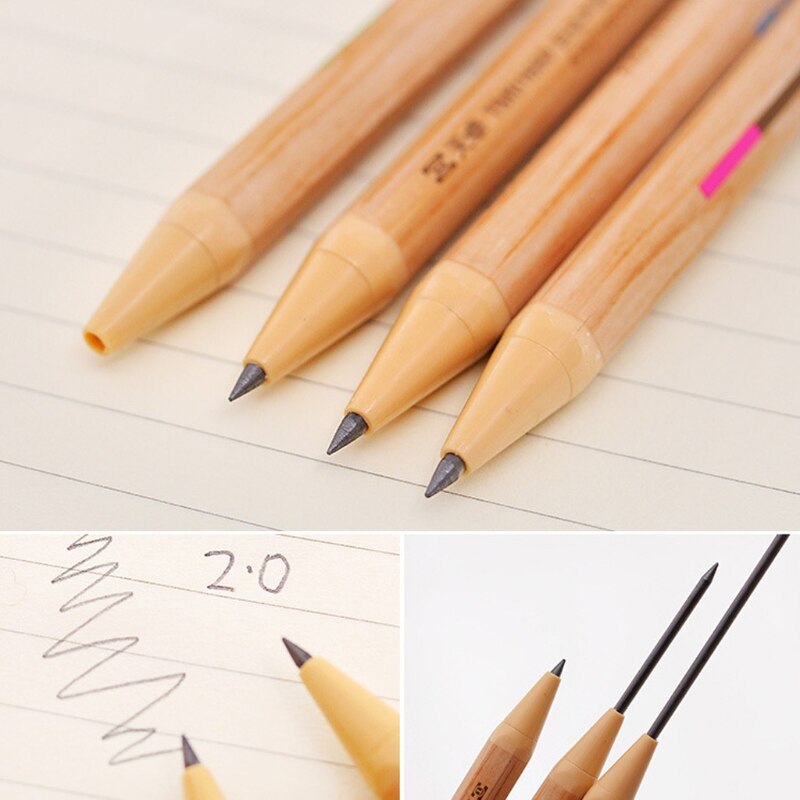 1Set Mechanical Pencil Refillable Type With Refill Box Simple Click 2.0 mm