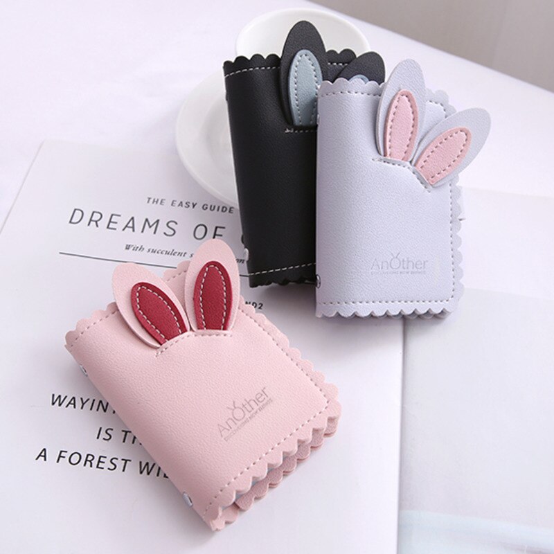 Schöne Cartoon Kaninchen Karte Fall Visitenkarte Halter Frauen Kredit Passport Karte Tasche ID Passport Karte Brieftasche Rosa Weiß