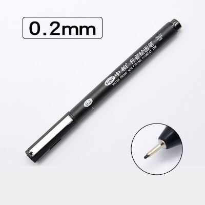 1pc koukkulinjaa kynätaide tussit kynät piirustussetti lapsille maalauskoulu taidetarvikkeet liner korealaiset paperitavarat: 0.2 mm