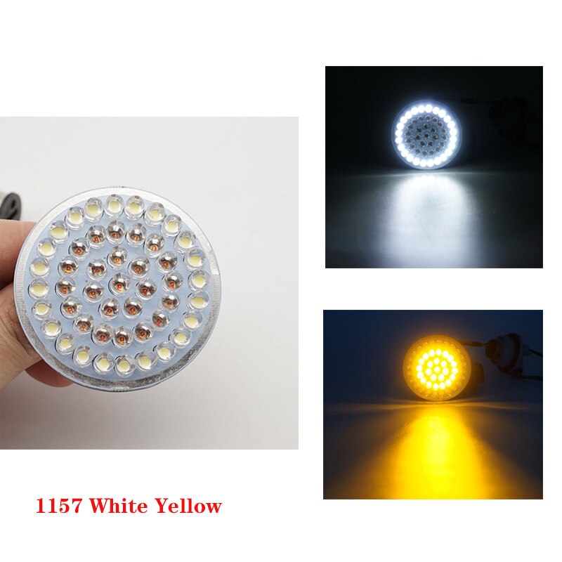 1 Paar Motorcycle Led Richtingaanwijzers Kit Voor Harley Road Glide Touring Sportster Met 1156 1157 Base Wit/Amber led Richtingaanwijzer: White and Yellow C