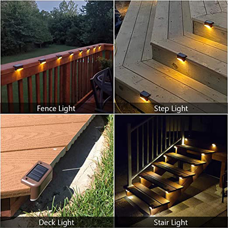 Blanc LED solaire étape lampe chemin escalier extérieur jardin lumières étanche balcon lumière décoration pour Patio escalier clôture lumière