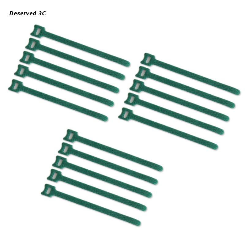 15x Adjustable Polyester Loop Cable Ties Cable Tidy Strap Multi Color Cable Organizer Releasable Velc ro Cleat Strap: Green