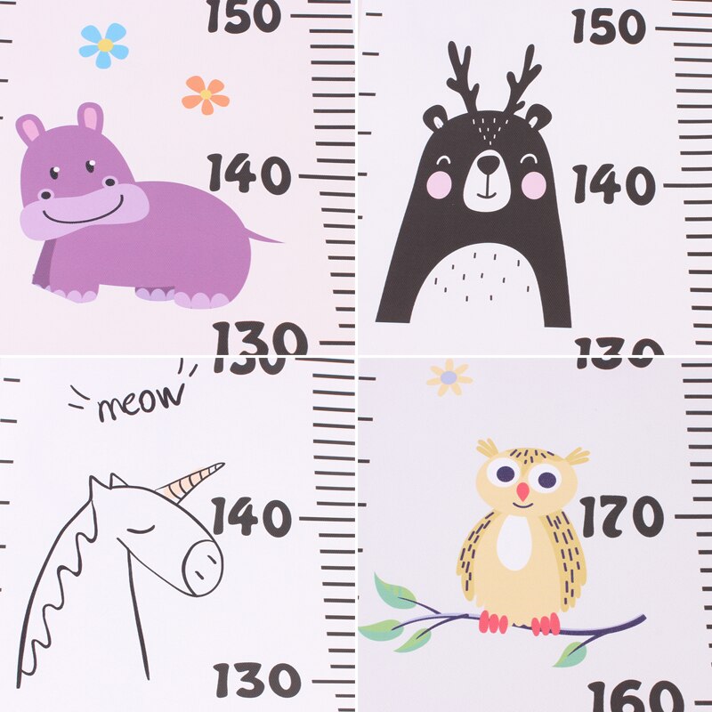 Cartoon Height Measure Wall Sticker for Kids Rooms Child Growth Ruler Stickers Gauge Growth Chart School Decals Nursery Bedroom