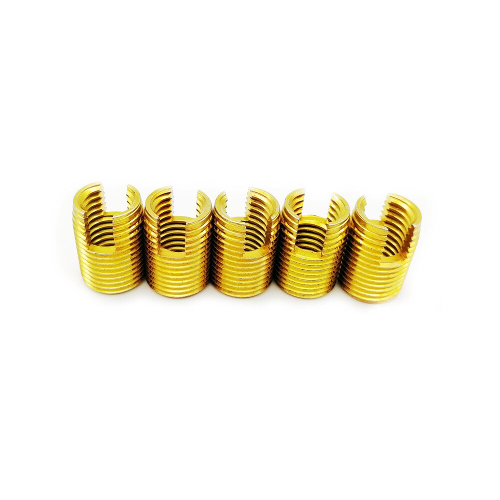 Buje de tornillo de inserción autorroscante galvanizado, 10 M6a-1.0, 302, tipo ranurado, inserción de rosca de alambre, reparación de tuerca autorroscante
