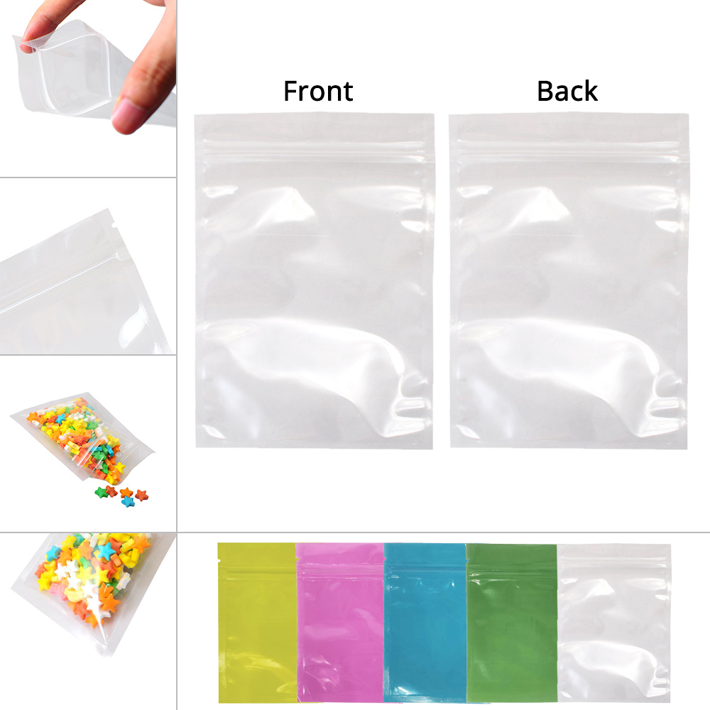 100 stuks transparante plastic zakjes met ritssluiting, herbruikbare hersluitbare plastic zakjes voor snoepjes, koekjes en gedroogd voedsel.