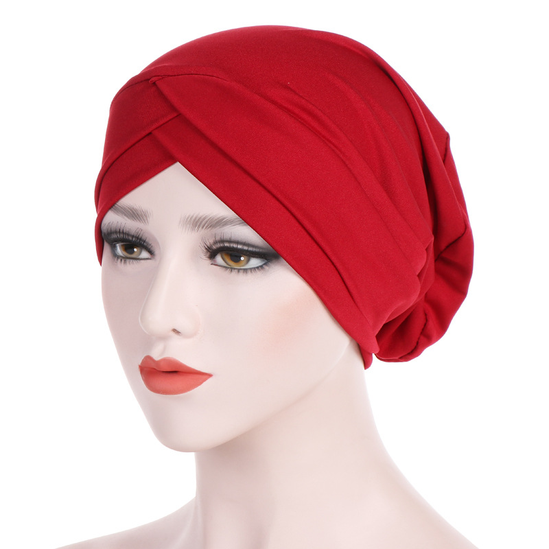 Musulman croix écharpe intérieure Hijab casquette islamique coiffe de tête chapeau bandeau Turban tête écharpe foulard femmes musulman Hijab bandeau: 8