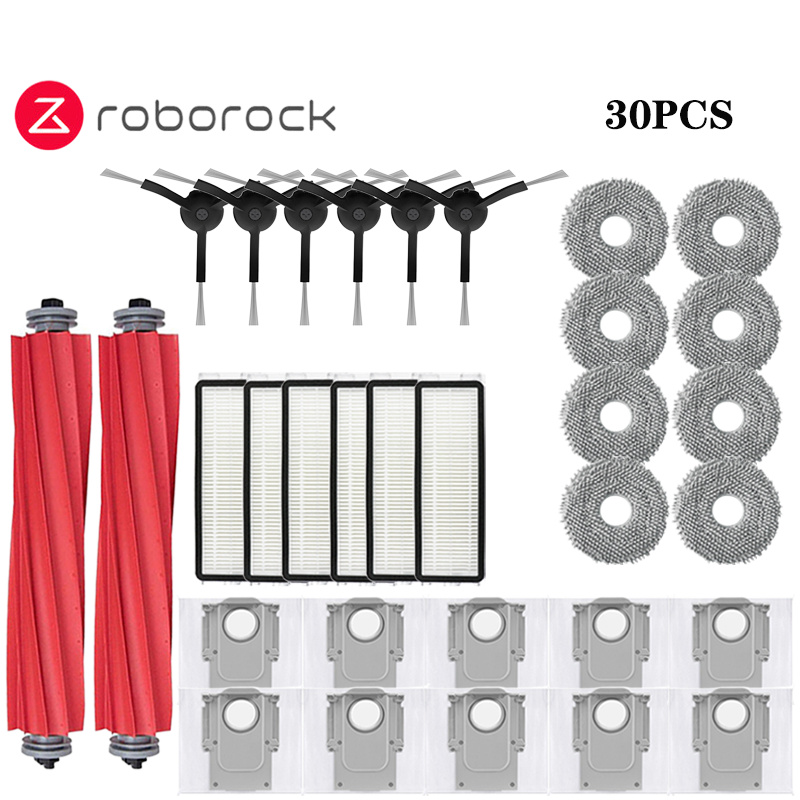 Roborock Q Revo / P10 A7400RR Roboterstaubsauger, Zubehör, Hauptseitenbürste, Hepa-Filter, Mopptücher, Staubbeutel, Ersatzteil: Himmel Blau