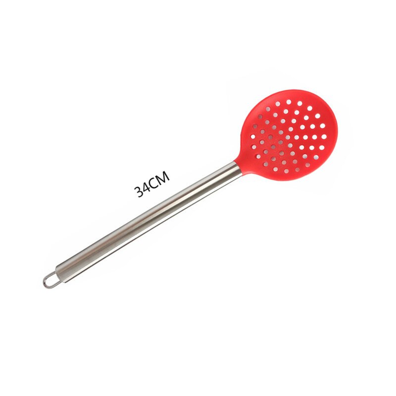 Stainless Steel Hollow Handle Food Grade Safety Silicone Colander Practical Food Kitchen Cooking Utensils