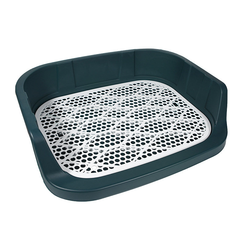 Grand bac à litière pour chien, bac à litière pour animaux de compagnie, toilettes d&#39;entraînement pour chiens et chats, toilettes anti-éclaboussures: Navy Blue