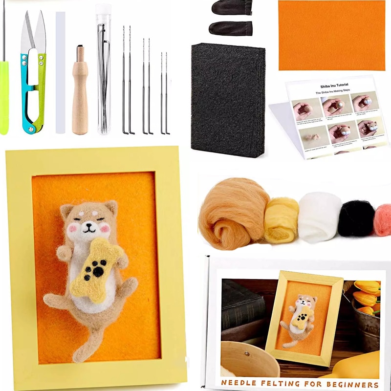 LMDZ Wool Felting Needle Fabric Craftt Starter Kit DIY with Photo Frame and Instructions Needlework Accessories Tools Set