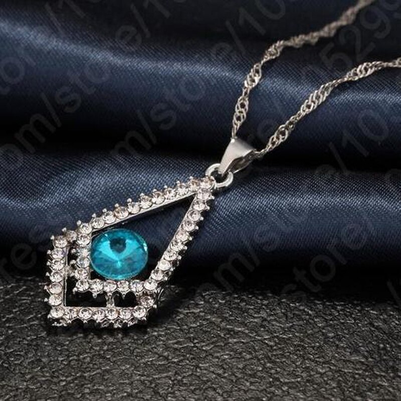 Prachtige Grote Blauwe Cz Steen Zwaard 925 Sterling Zilveren Sieraden Sets Voor Zoete Vrouw Meisjes Beste Anniversary