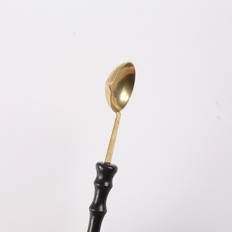 1 set kök matsal bar vintage royal stil brons snidad liten kaffesked bestick mini dessertsked för snacks