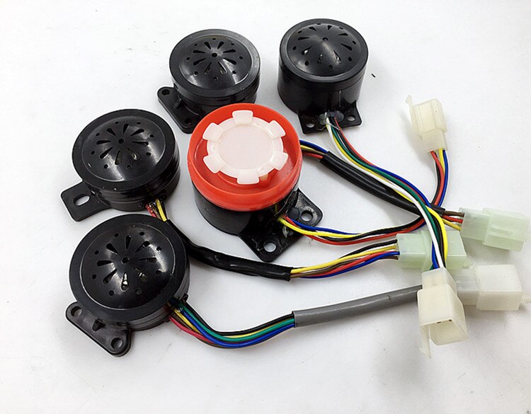 Elektrisk trehjulssykkel og firehjulet elektrisk scooterhorn ,12v 48-60v universell 4 i 1 bakover stemmeshorn med 6 ledninger