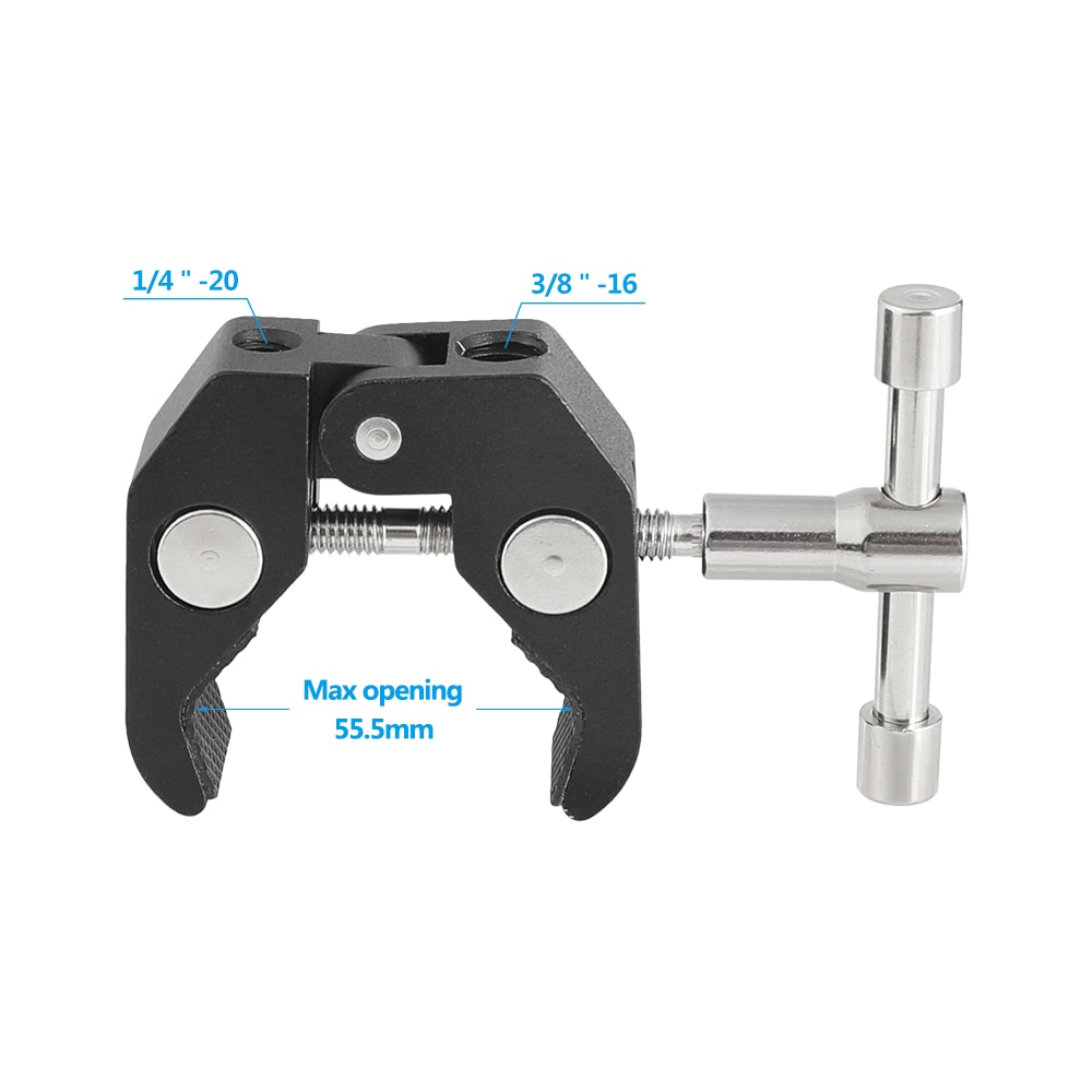 Hdrig Super Clamp W/1/4 &quot;En 3/8&quot; Schroefdraad Voor Camera &#39;S/Verlichting/Paraplu/Haken/planken/Plaat Glas/Cross Bars Voor Dslr Camera