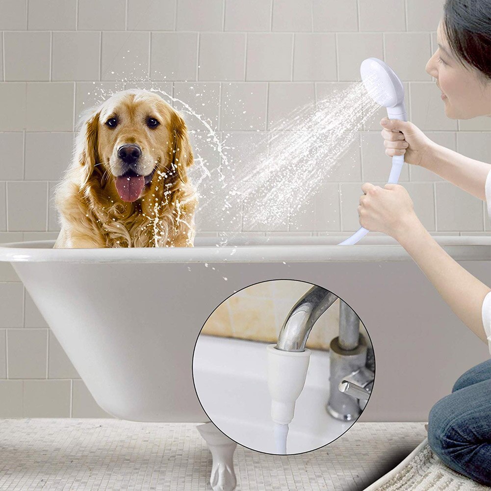 Pulverizador de chuveiro para animais de estimação, deslizamento de mangueira, portátil, cabeça de chuveiro, pulverizador de cão para banheira, torneira paperr999: Default Title